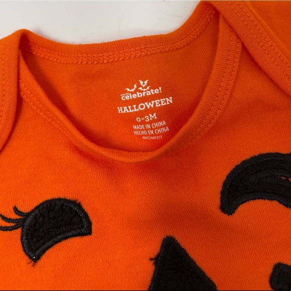 HALLOWEEN COSTUME PUMPKIN LONG SLEEVE TUTU W/ HEAD BAND 0-3 MONTHS - Picture 5 of 8